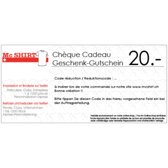 Chèque cadeau 20