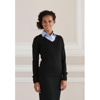 Pullover Tricoté Col V Femme